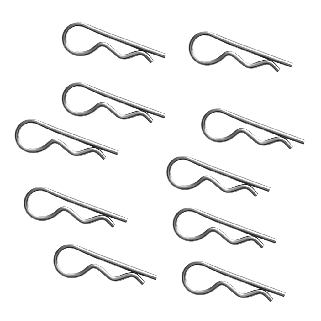 10pcs/pack Heavy Duty R Clips Shaft Retaining Clips Stainless Steel Fixing Pins 