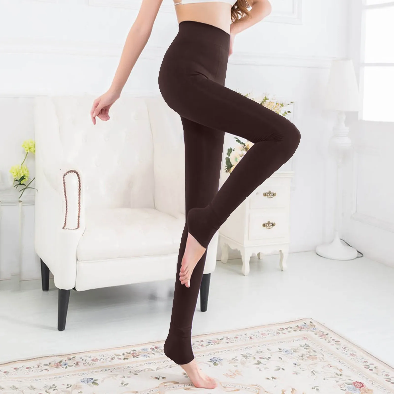 Female Thicken Velvet Leggings Winter Elastic keep warm Yoga Pants Casual  Fitness Seamless Capris Trousers Workout Long Legging –