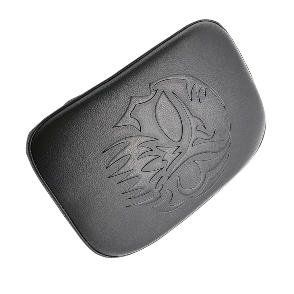 Motorcycle Rear Passenger Seat Cushion Pillion Pad for Harley Cruiser for Chopper for Bobber XL 883 1200 Ghost Head Pattern
