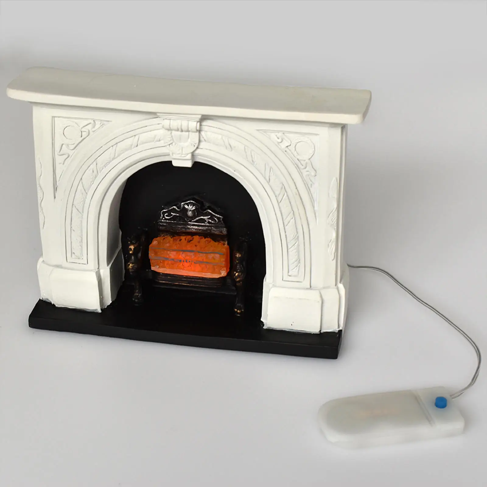 Dolls House Fireplace Grate with Glowing Red Coals LED Battery Run Fire 