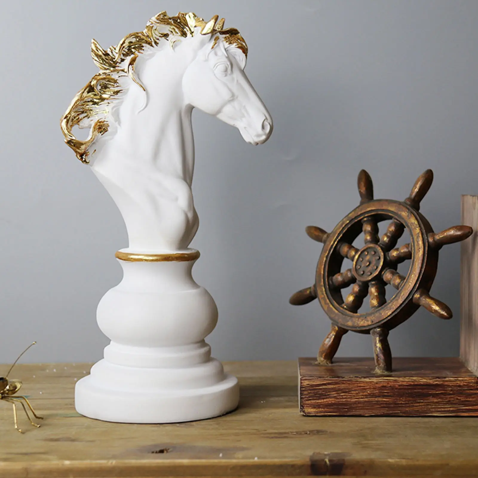 Chess Statues Chessman Figurine, White Chess Pieces Knight King Queen Sculpture Arrangement Livingroom Tabletop Decoration Chess Statues Chessman Figurine, White Chess Pieces Knight King Queen Sculpture Arrangement Livingroom Tabletop Decoration