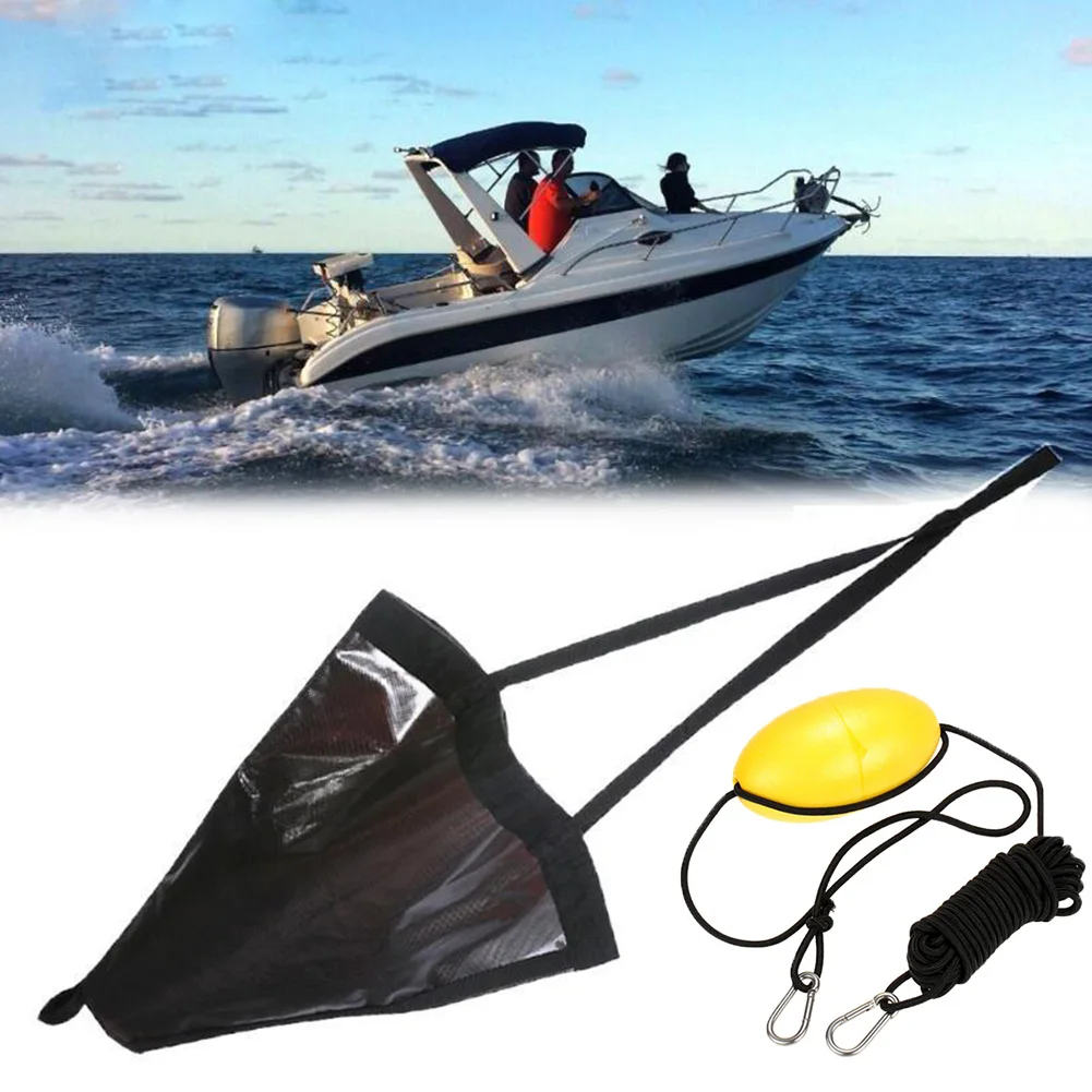 Fishing Tackle Sea Anchor Set PVC Drift Sock Throw Line Portable Drogue Trolling 