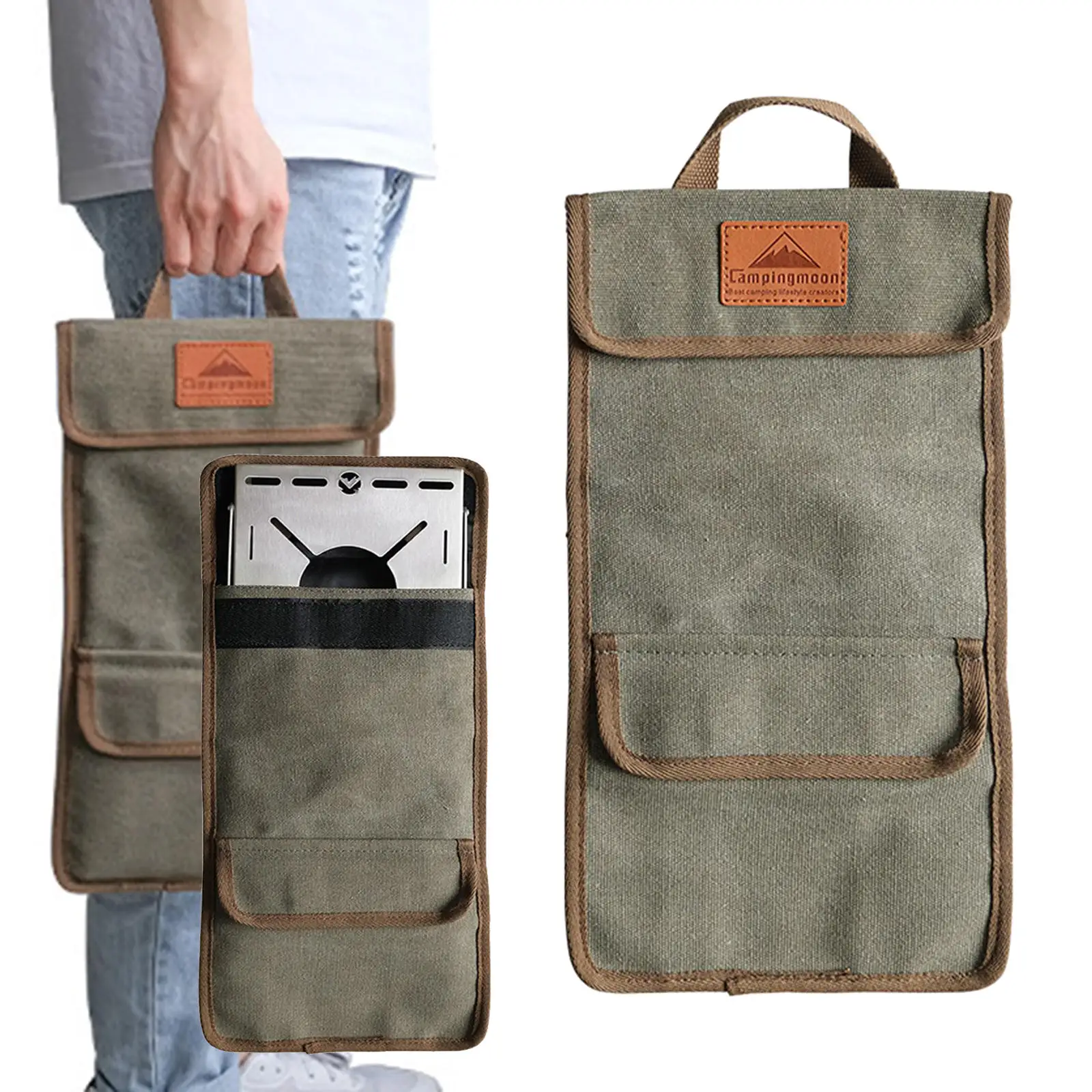Durable Storage Bag Organizer Canvas Ground Nail Bag Handbag for Store Tent Pegs Folding Table Camping Accessories