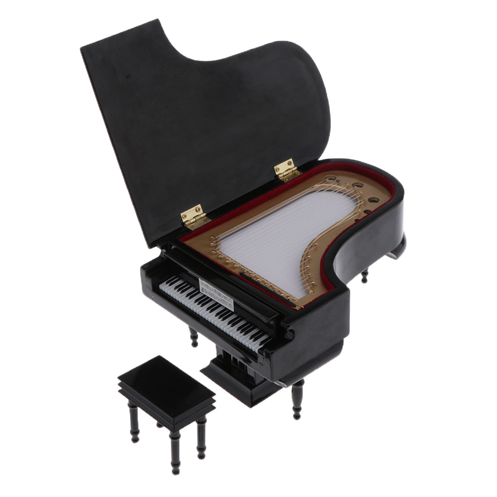 Miniature Musical Instrument Wooden Piano Model For 1/6 Dolls Girls Boys