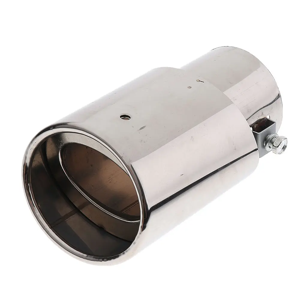 Universal Thick Stainless Steel Car Rear Round 63mm Exhaust Pipe Muffler