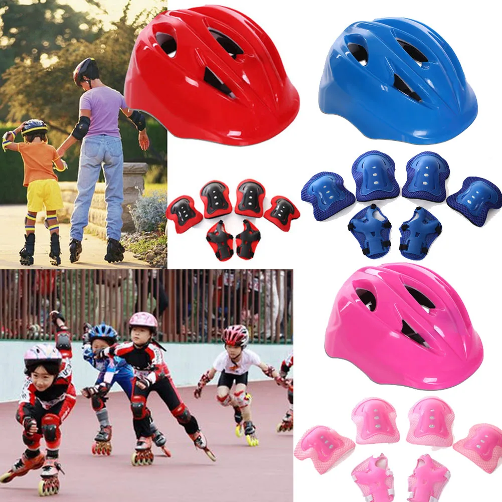 Frustrerend In zicht middernacht 7pcs Children Roller Skating Protective Gear Set Safety Helmet Knee Elbow  Pad Sets Skate Bicycle Helmet Protection Safety Guard - Bicycle Helmet -  AliExpress