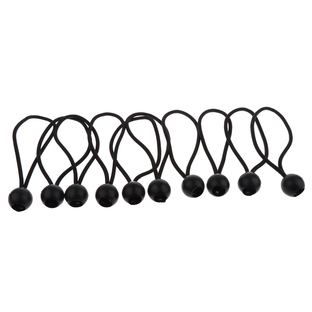 10pcs 16cm Ball Bungee Cords Elastic String Canopy Tarp Tie Down Straps Tent Fix Ropes