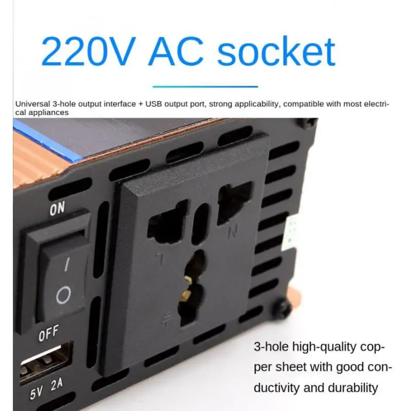 DC 12V24V48V to AC 220V Power Inverter Converter with USB Camping Outdoor