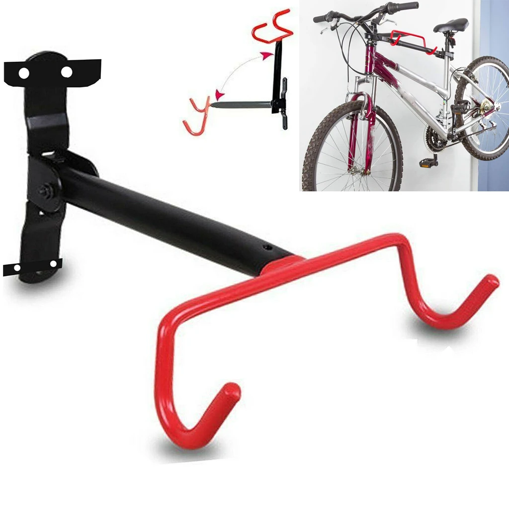 Heavy Duty Bike Mount Hanger Rubber-Coated Hooks Garage Bicycle Store Rack Stand with Mounting Screws