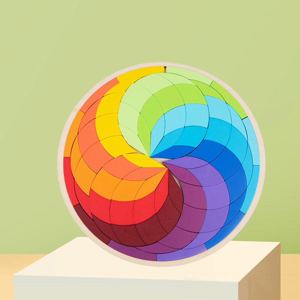 Wooden Pattern Blocks Puzzle Game Classic Educational Toys Tangrams for Kids