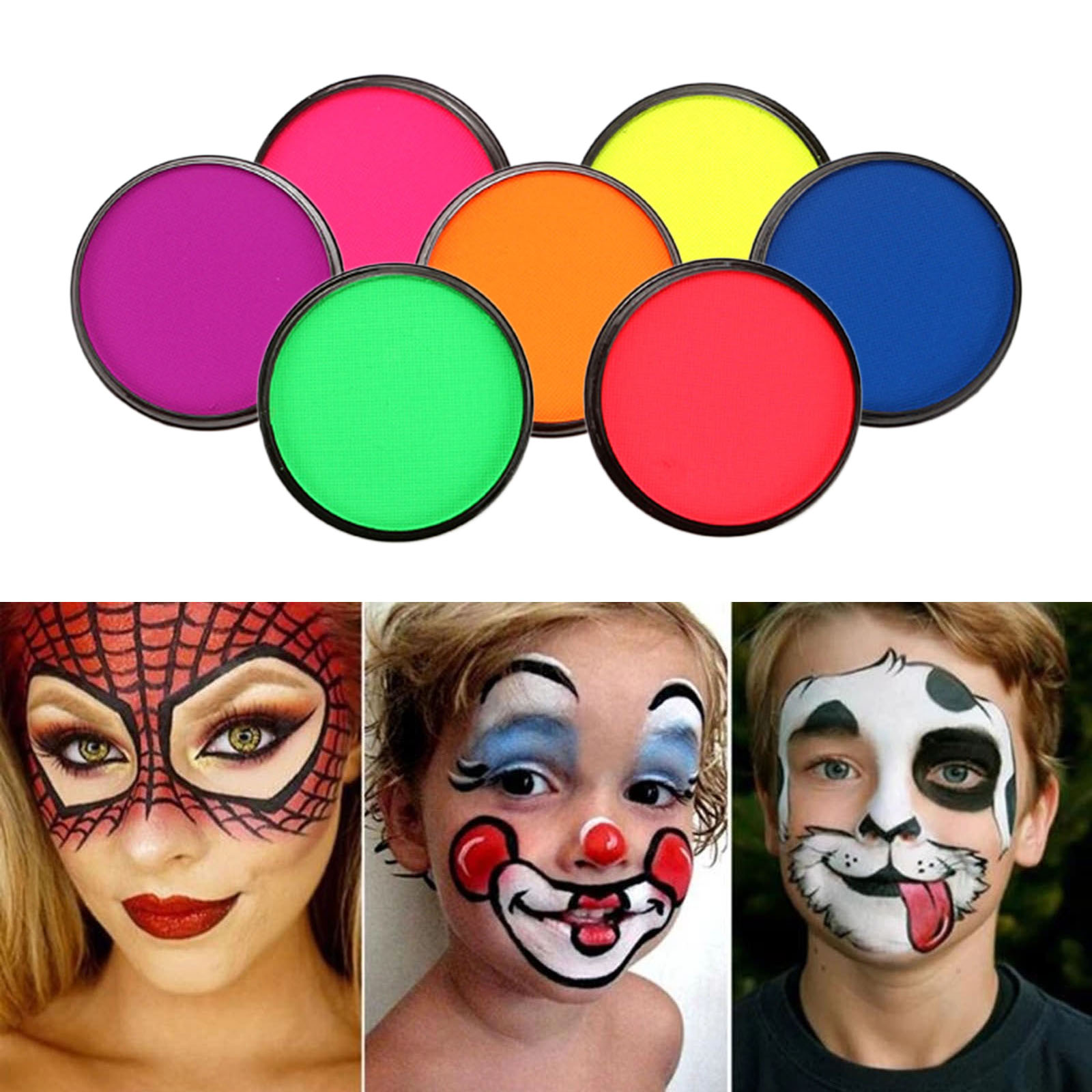 7Pieces 30g/pc Water Based Face Body Paint Pigment Makeup in Carnival Party Festival Makeup Tool