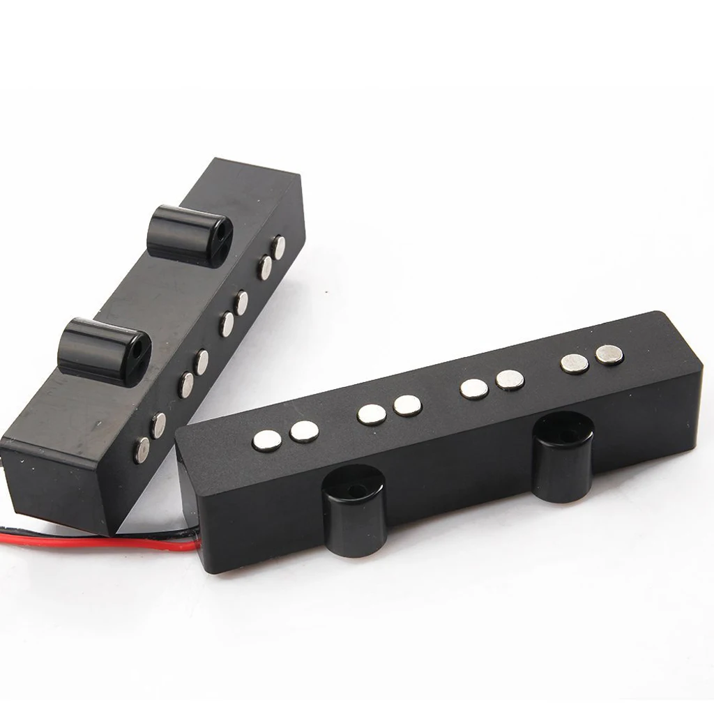 1 Pair Black Magnetic 4-String Noiseless Open Pickup with Screws Springs for JB Jazz Bass Guitar Replacement Parts