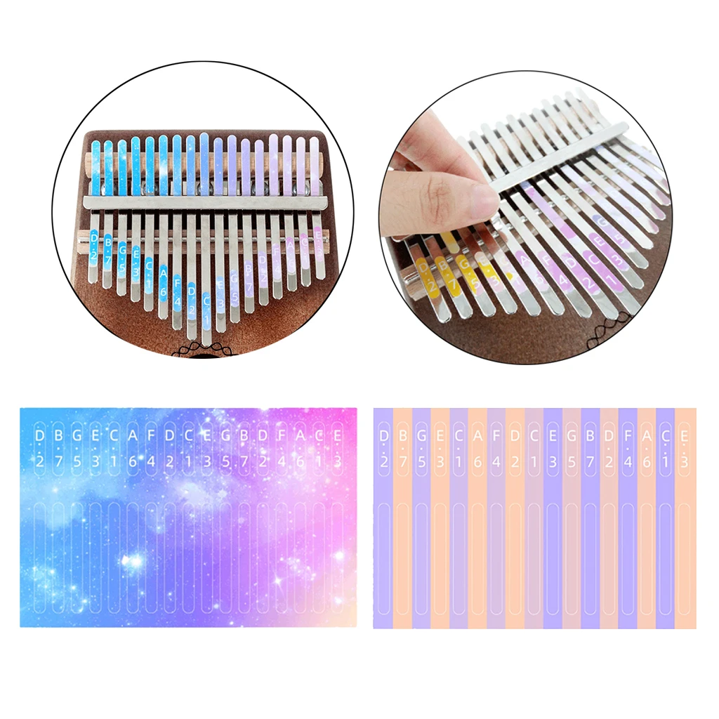 2 Pieces Kalimba Scale Key Sticker Instrument for Beginner Learner