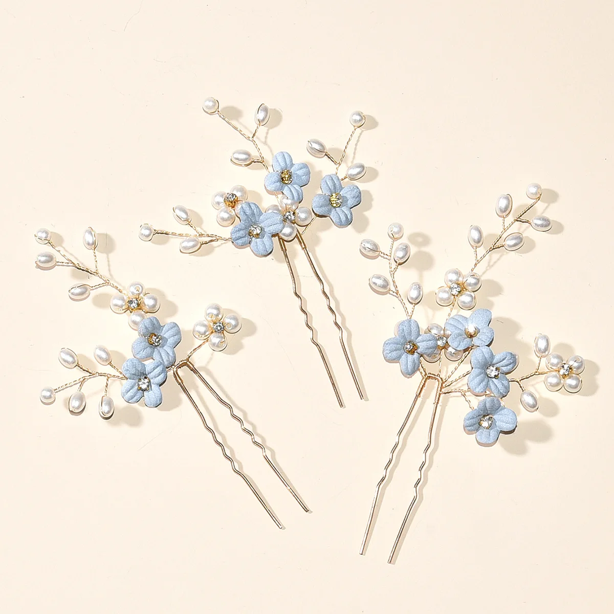 pçs flor azul em forma de pinos de cabelo pérola elegante headwear para casamento nupcial feminino cabelo jóias acessórios bh