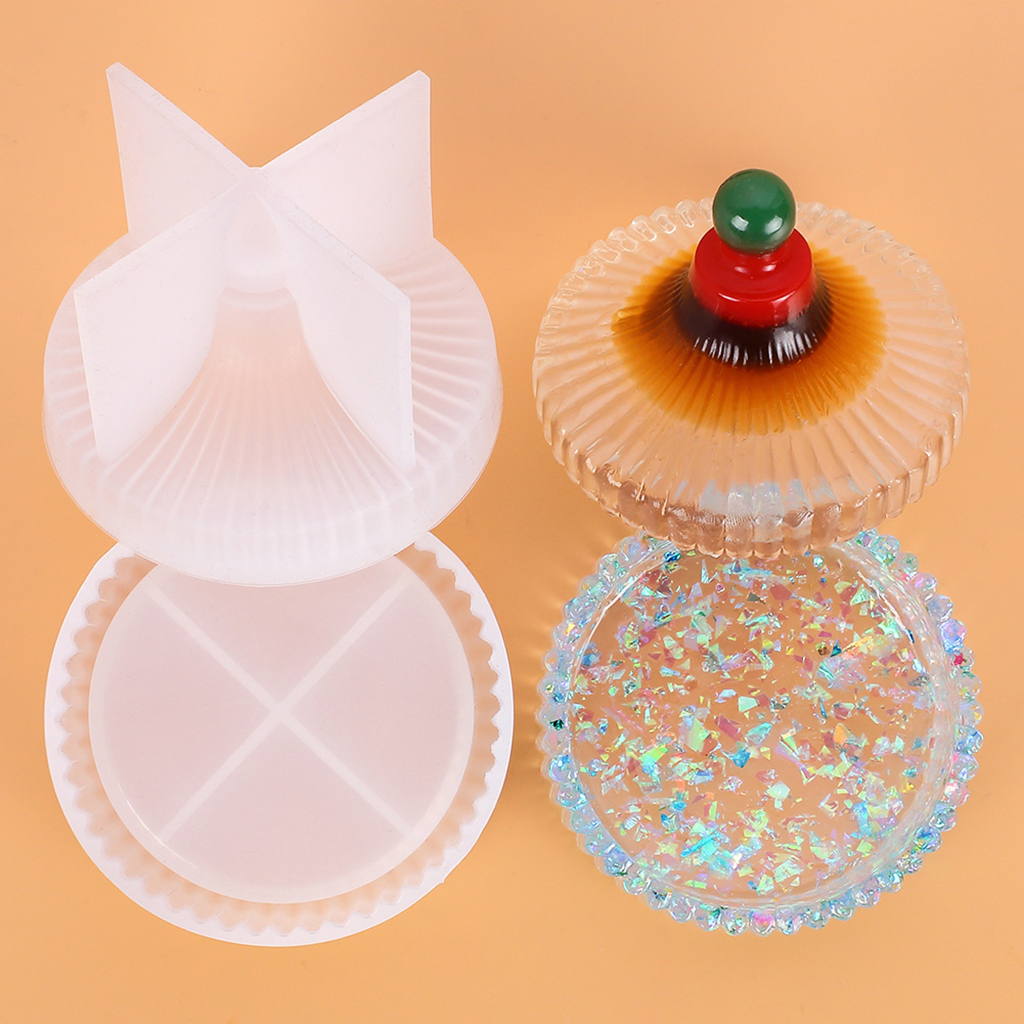 Striped Silicone Mold Epoxy Resin Art Ashtray Handmade Lidded Gift Jewelry Box Making Table Decor Mould Supplies Multipurpose