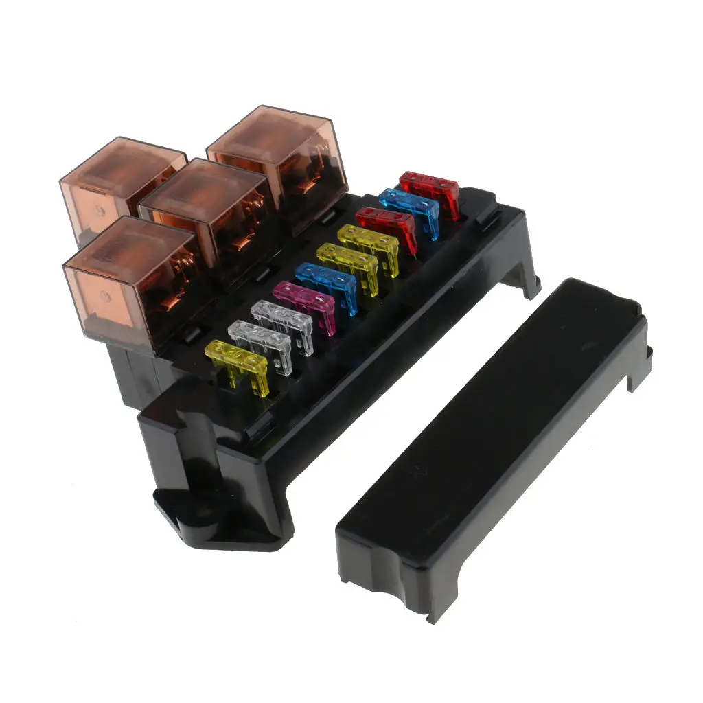 Car Fuse Box 80A 5-Pin Relay Socket Base Holder Auto Interior Engine Parts