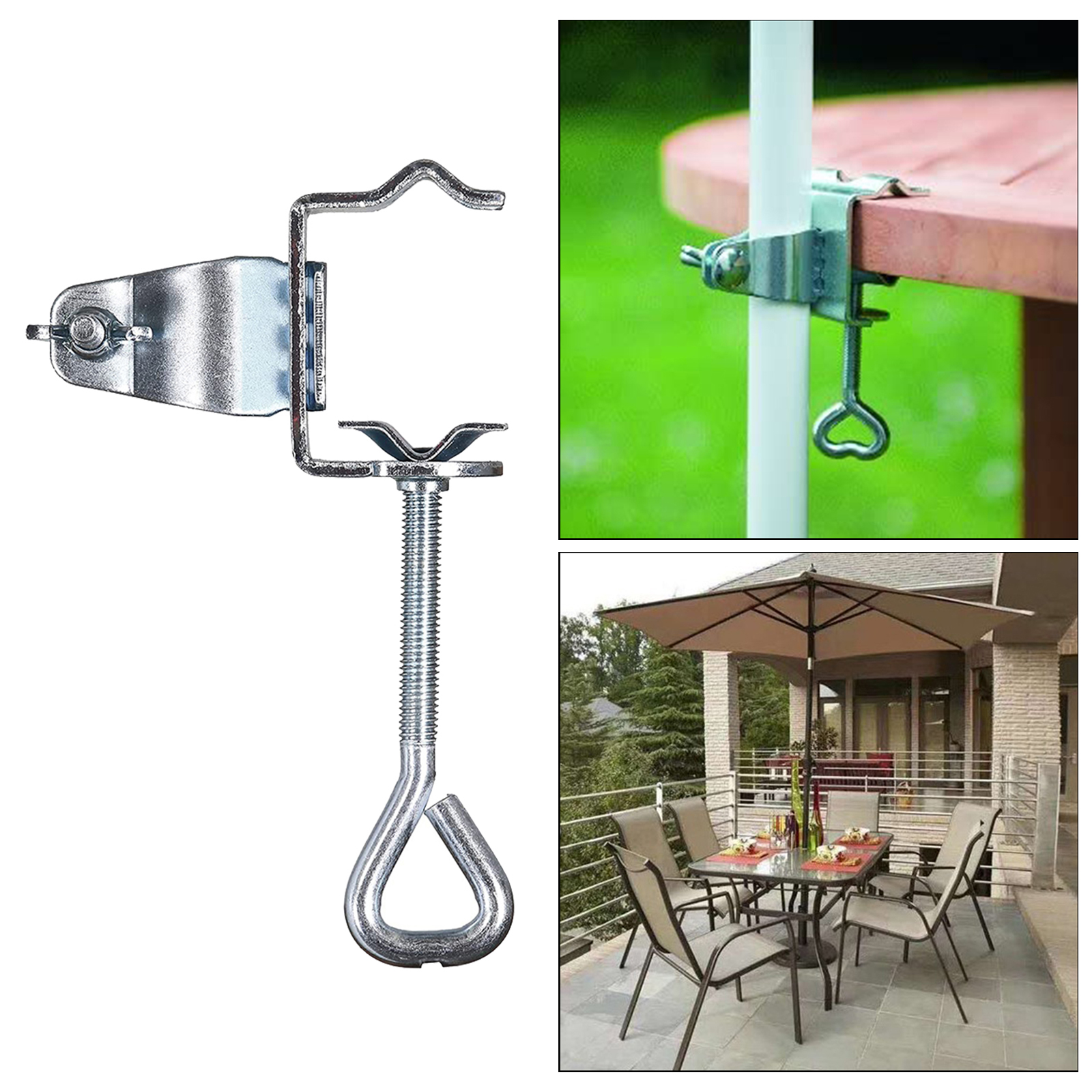 Courtyard Parasol Stand Portable GardenUmbrella Holder Clip Outdoor Patio Beach Clamp Stable Fixed Bracket for Sun Umbrellas