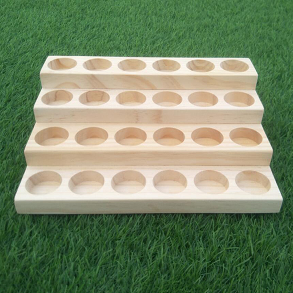 Wooden Essential Oil Storage Rack Aromatherapy Organizer Wood Display Stand