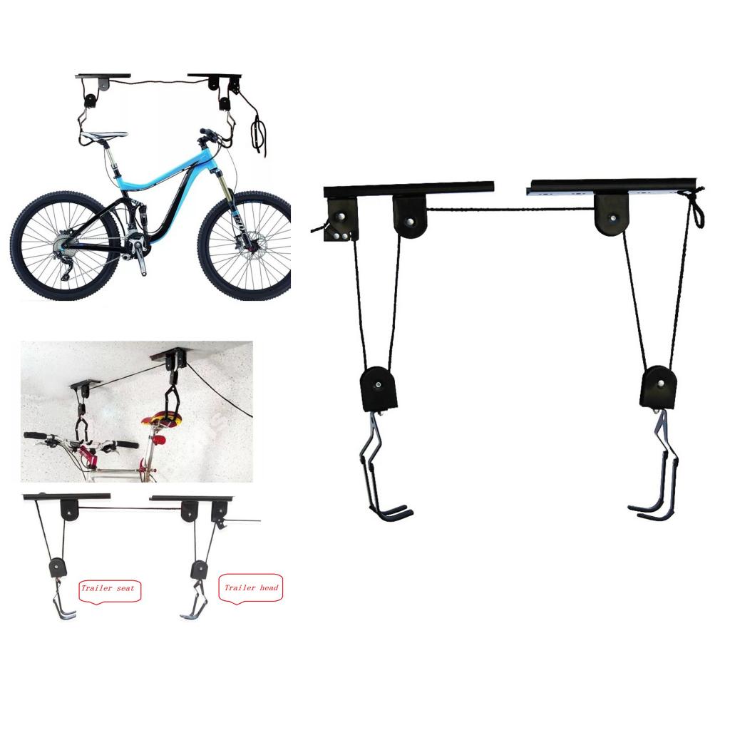 Ceiling Mounted Cycle Bike Lift Storage Hanger Holder Garage Hook Hoist Accessories