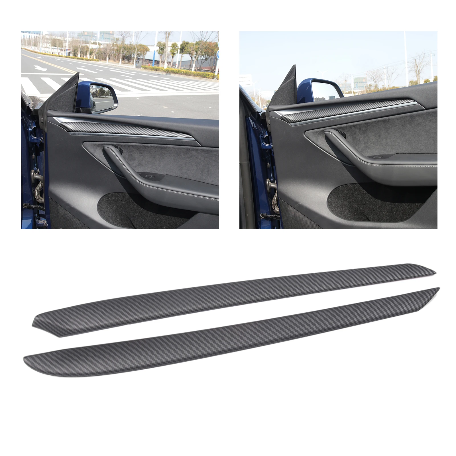 Car Door Inner Panel Molding Trim, Door Cover Trim, Designed for Tesla Model 3/Y Auto Accessories Interior Modification Styling