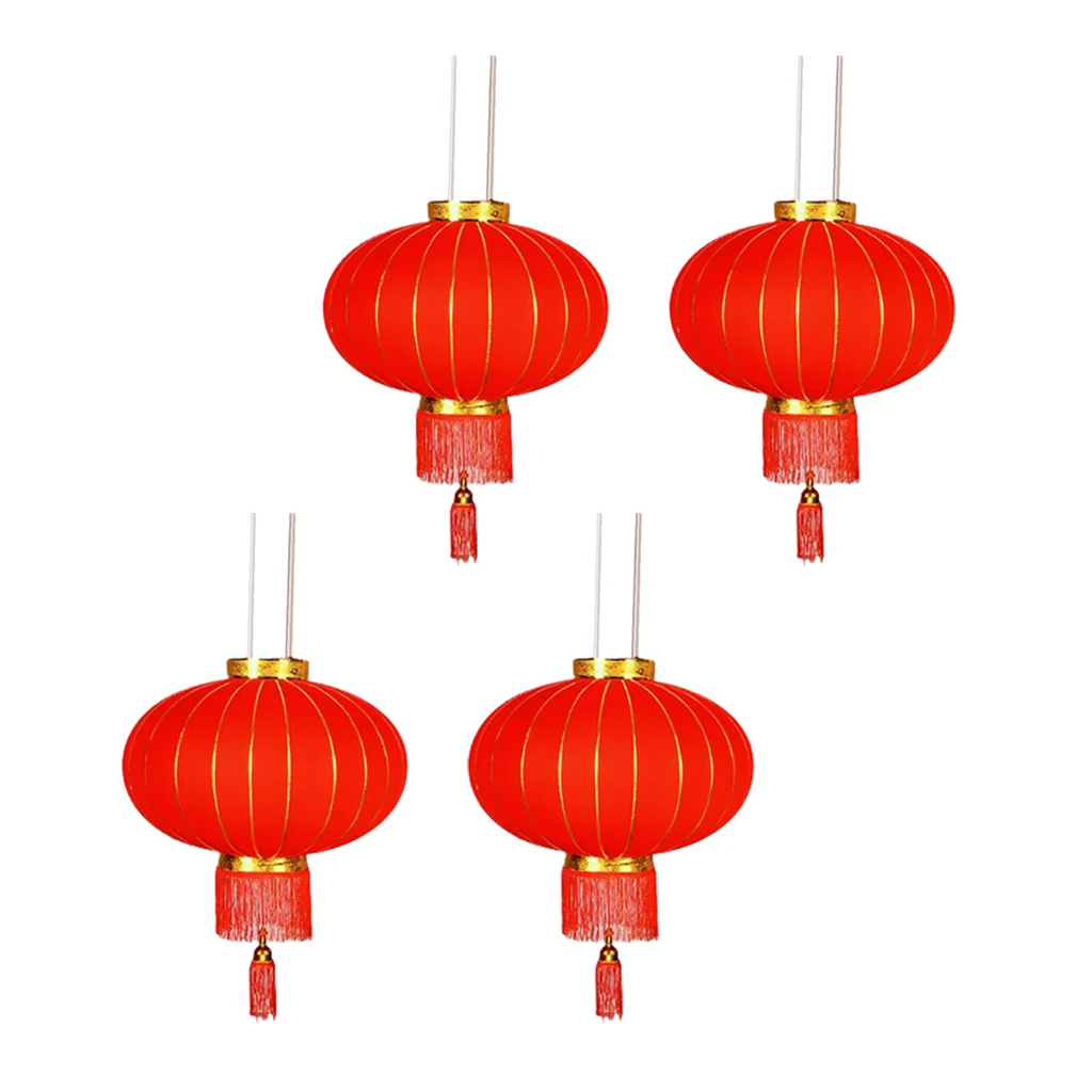 4x Chinese Red Lanterns Vintage Wedding Decor Hanging Lantern 34x16inch