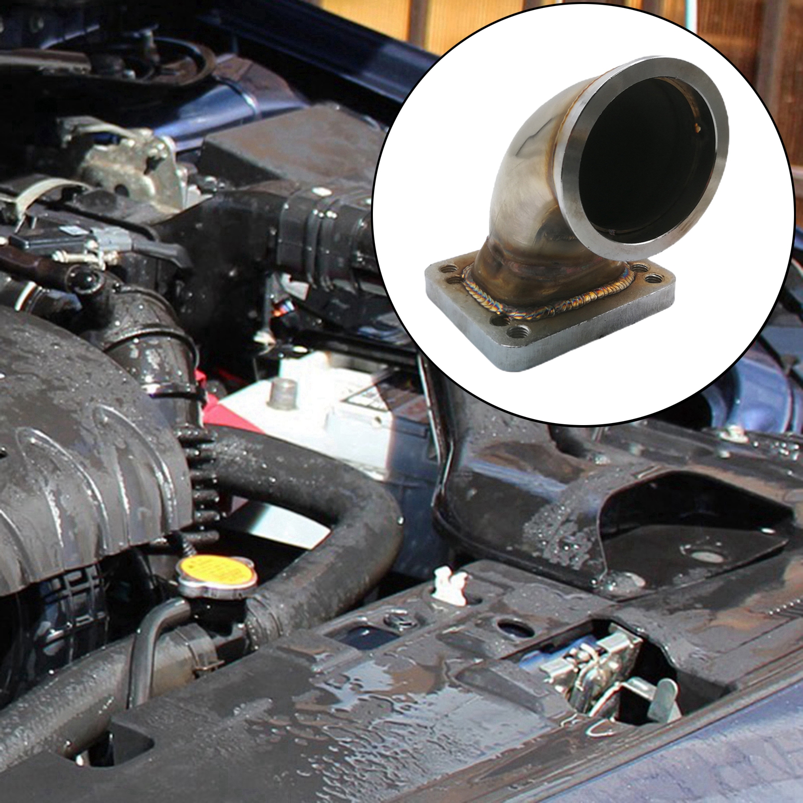 304 Stainless Steel, V-Band 90 Degree Elbow Adapter Flange Kit, for T3 T4 Turbocharger, Chargers Parts, Car Accessories