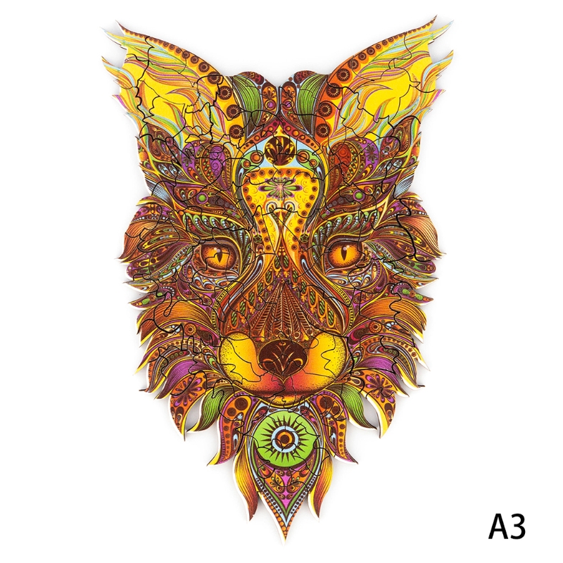 Quebra-cabeças com Peças em Forma de Animal Laser-corte de Madeira Dura Fantasia Casa Ornamento Pais-crianças Brinquedo Interação 3d 6 Brinquedos e hobbies