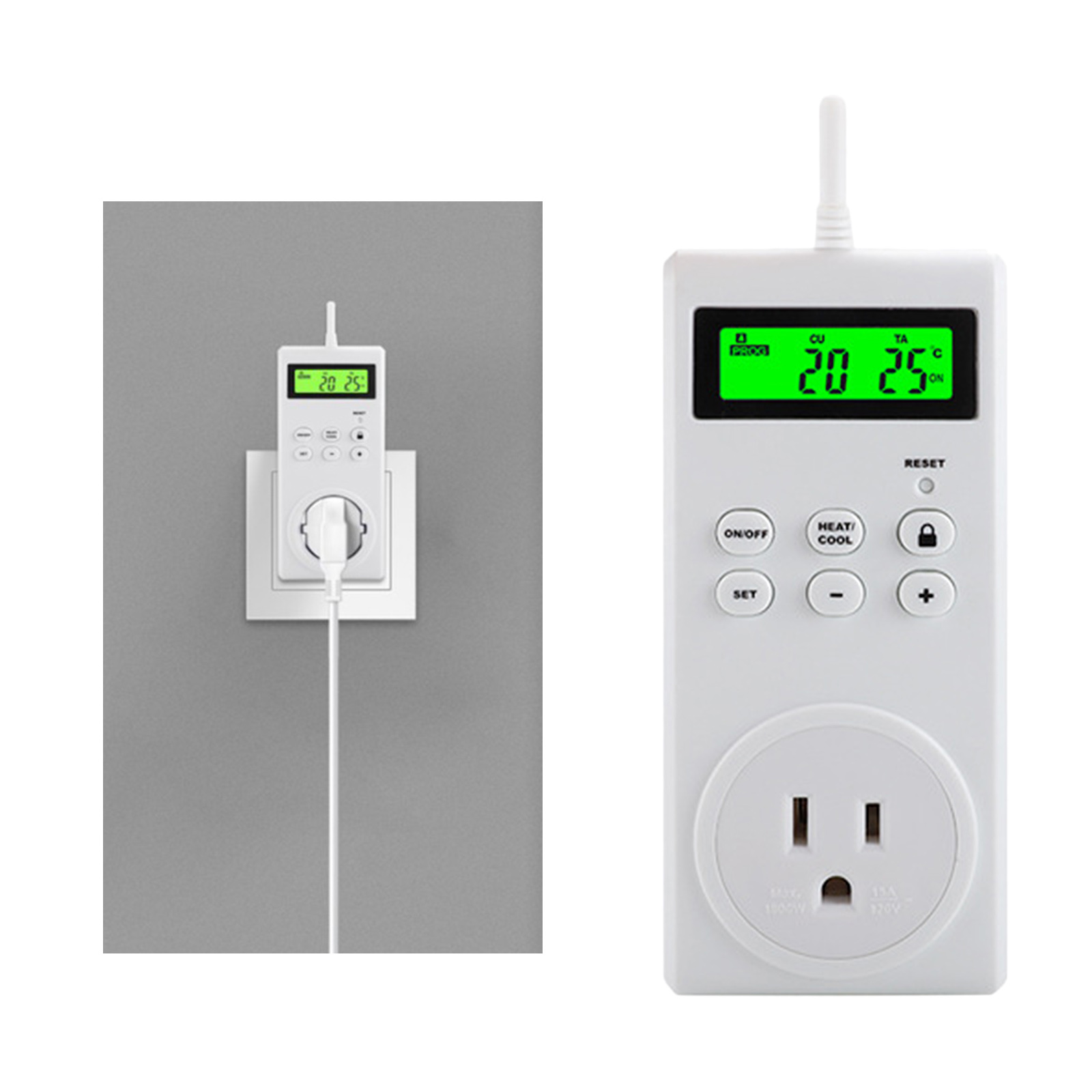 Wireless Socket Digital Thermostat Temperature Controller Temperature Meter US Plug 120V Plug Temperature