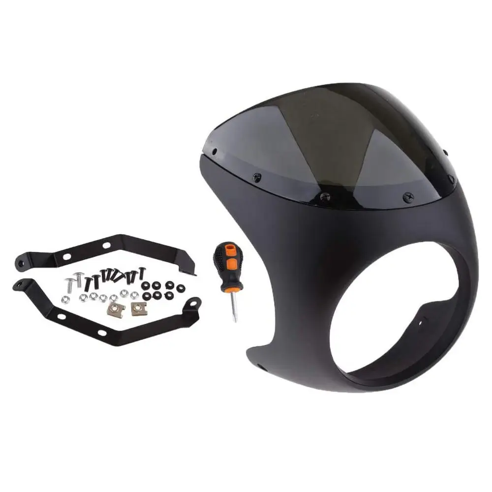 7`` Motorcycle Headlight Fairing Screen Cover Universal for Cafe Racer Stylish Design Offers Some Protection