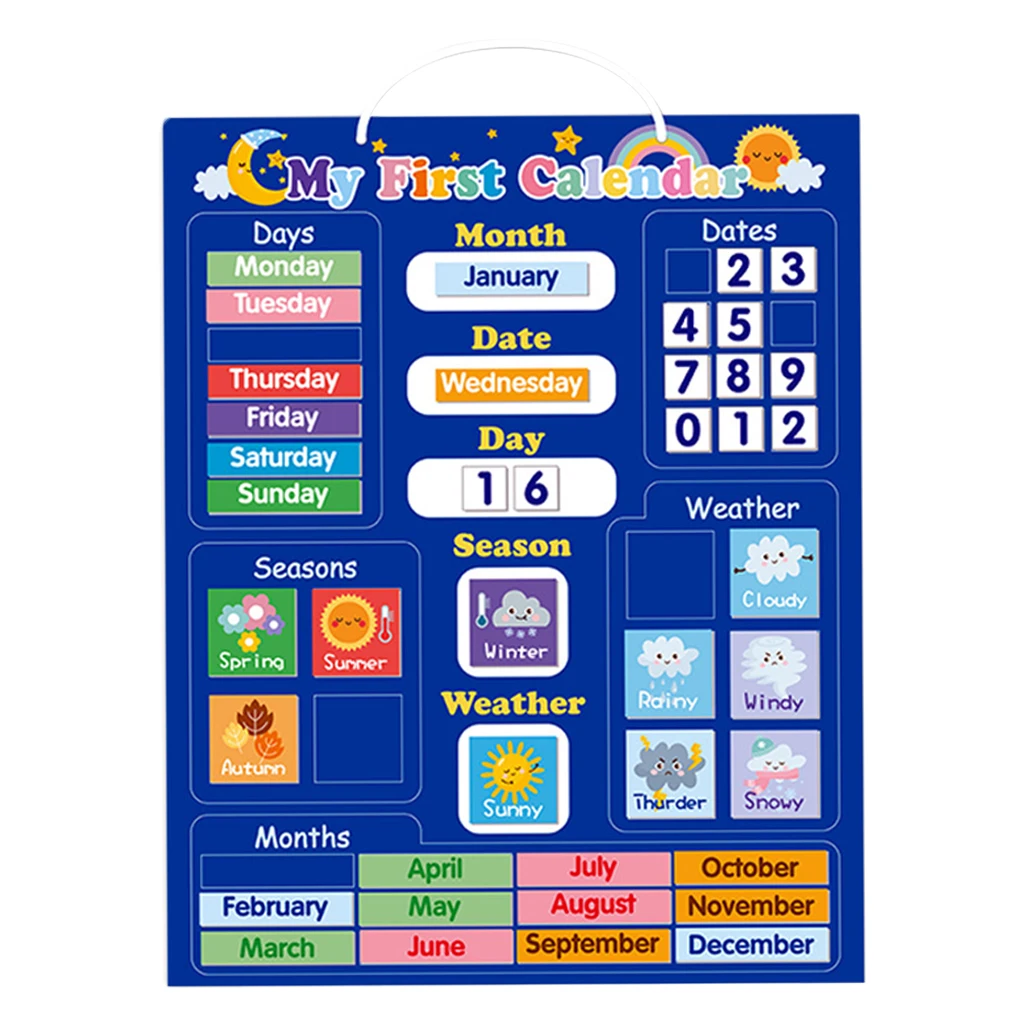 Circle Time Center Classroom Pocket Chart School Calendar and Weather Pocket Chart Gifts for Boys Girls