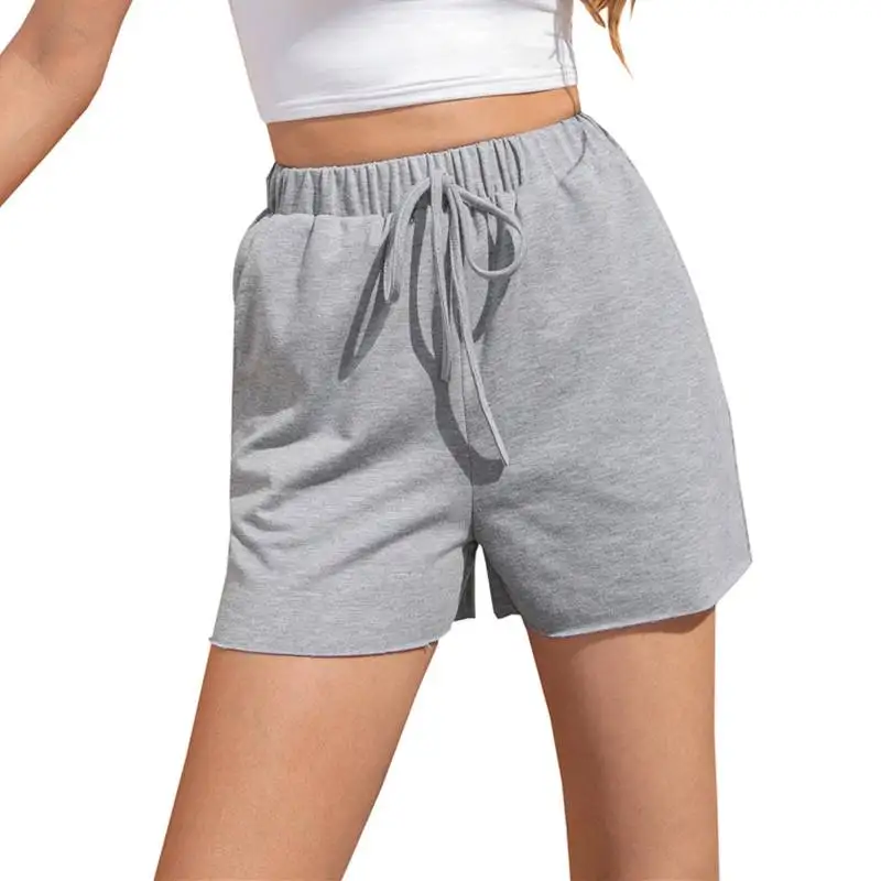 short pants Summer Solid Loose Casual  Shorts  Women Trousers High Waist  Wide Leg Sports Shorts Wear Clothes With Belt denim shorts