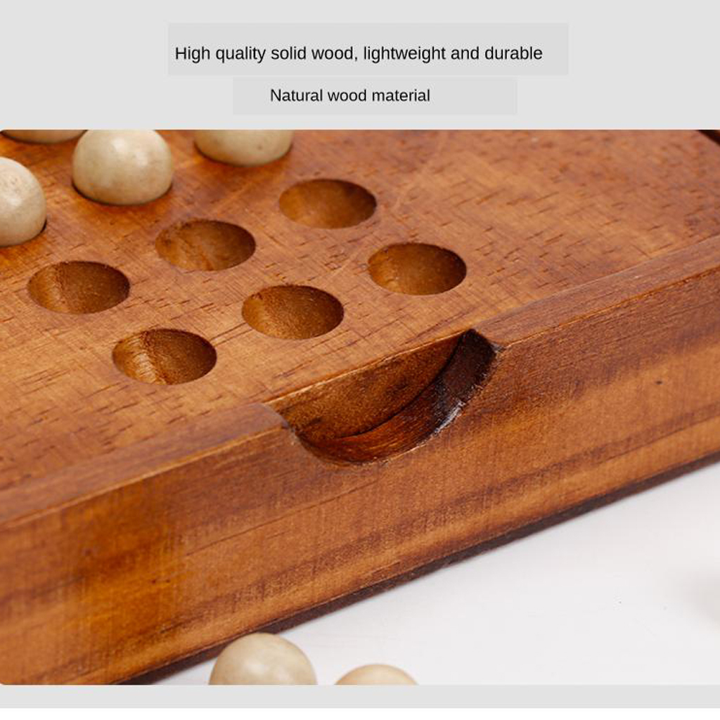 Wooden Solitaire Board Cognitive Activity Diamond Chess Kids Adults Toys Brain Teasers Puzzle Game Marble Sets