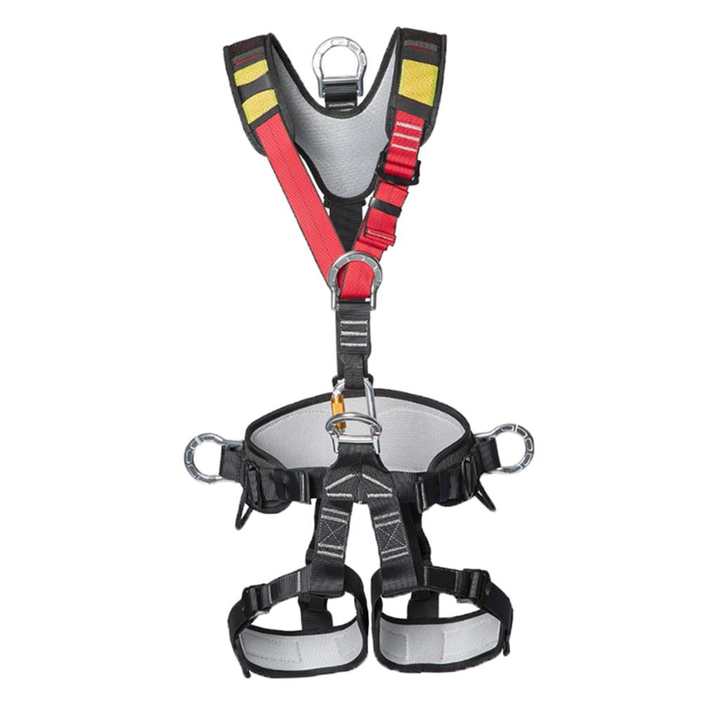 Full Body Climbing Harness Bearing 1000 KG, Safe Seat Belt Tree Climbing Training Caving Rock Climbing Rappelling Equip Device