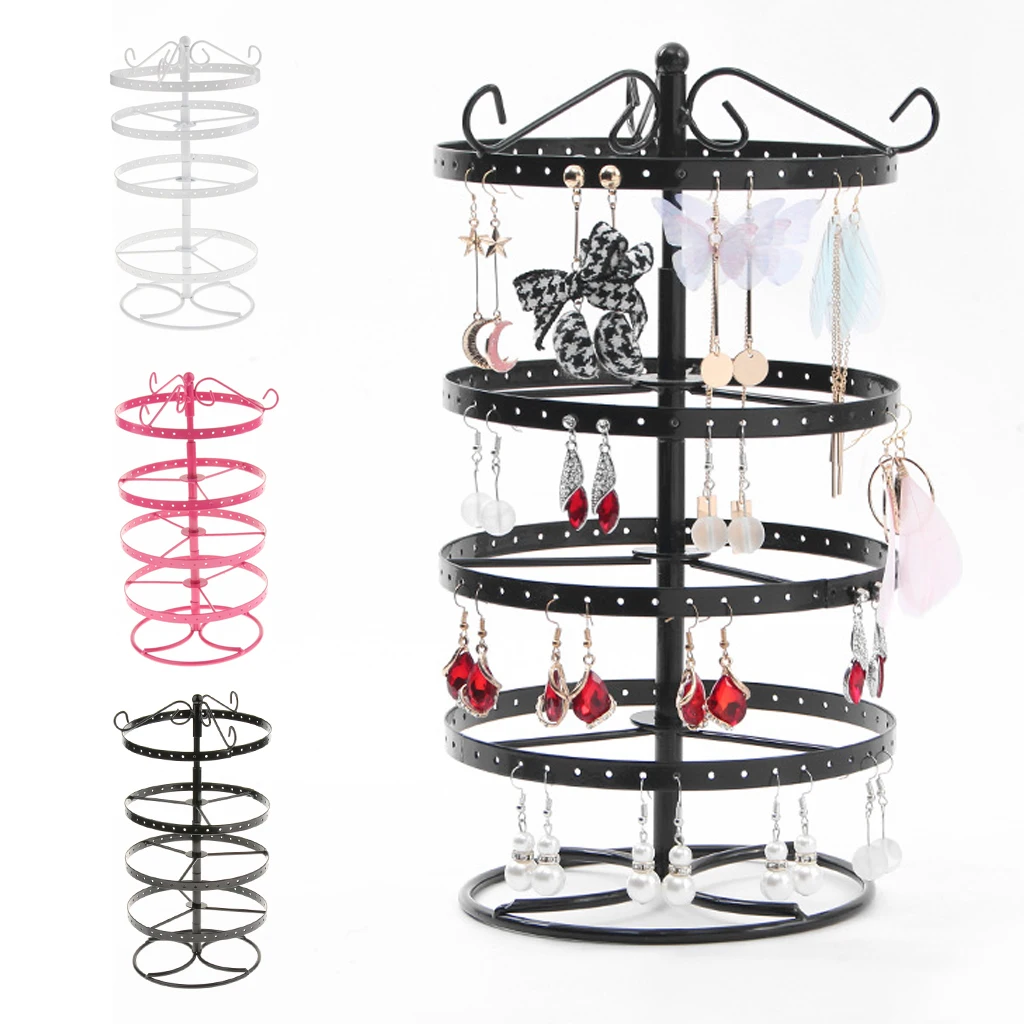 168 Hole Metal Earrings Jewelry Rotating Display Stand Rack, Earring Holder Hanger, Sturdy