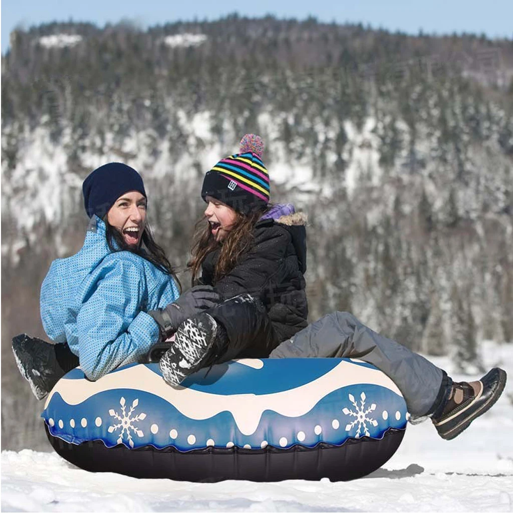 Heavy Duty Snow Tube Inflatable Sledding Tube Floating Raft Winter Fun Toy Sled