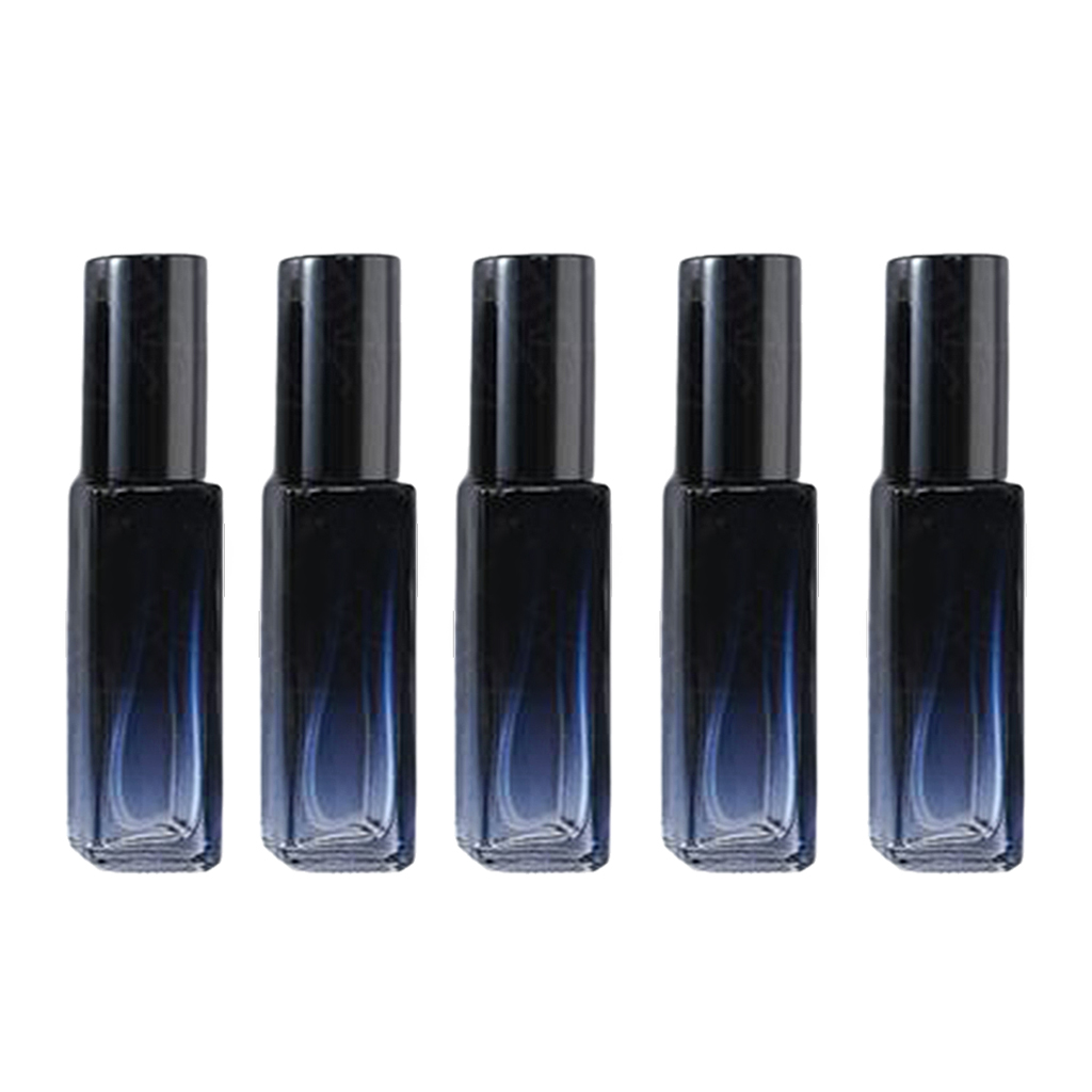 5x 8ml Squared Glass Perfume Spray Bottles with Fine Mist-Empty Jars Cosmetic