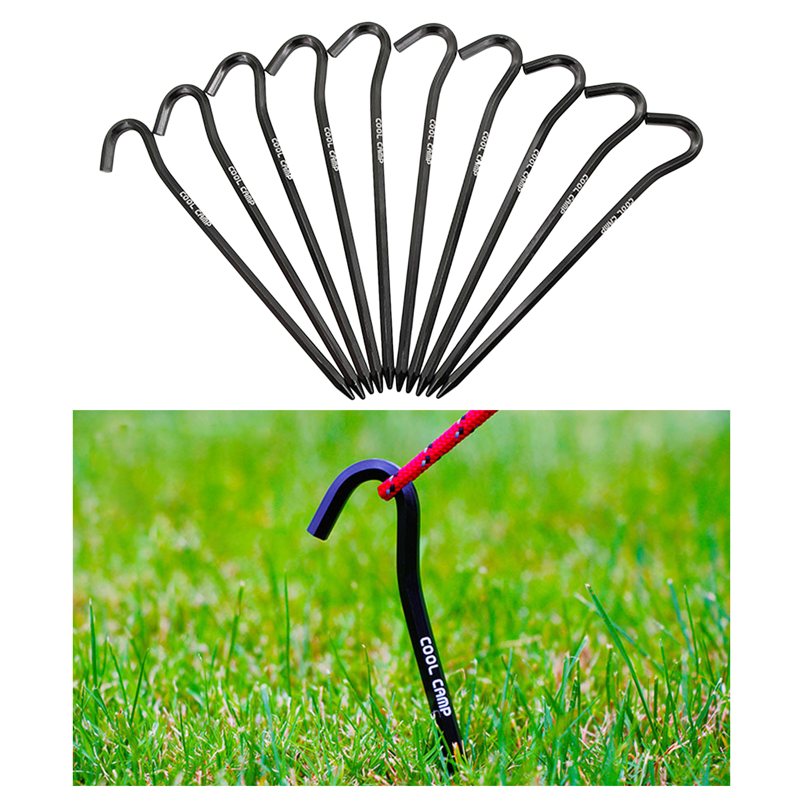 10 x Heavy Duty Aluminum Alloy Tent Pegs Metal Camping Ground Sheet Anchor