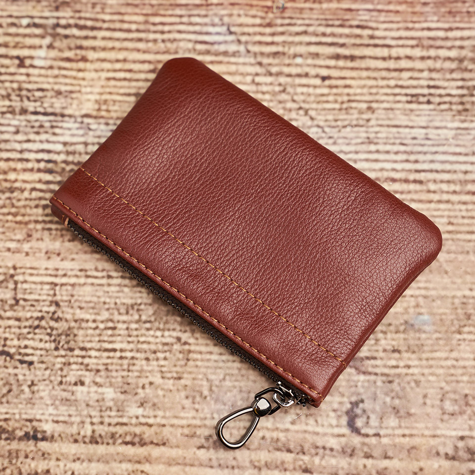 NUPUGOO 2021 Kleine Geldbörse Aus Echtem Leder Mini Karte Brieftasche Männer Frauen Casual Kleine Tasche Zipper Tasche Schlüssel Halter Geld taschen – Detail 5