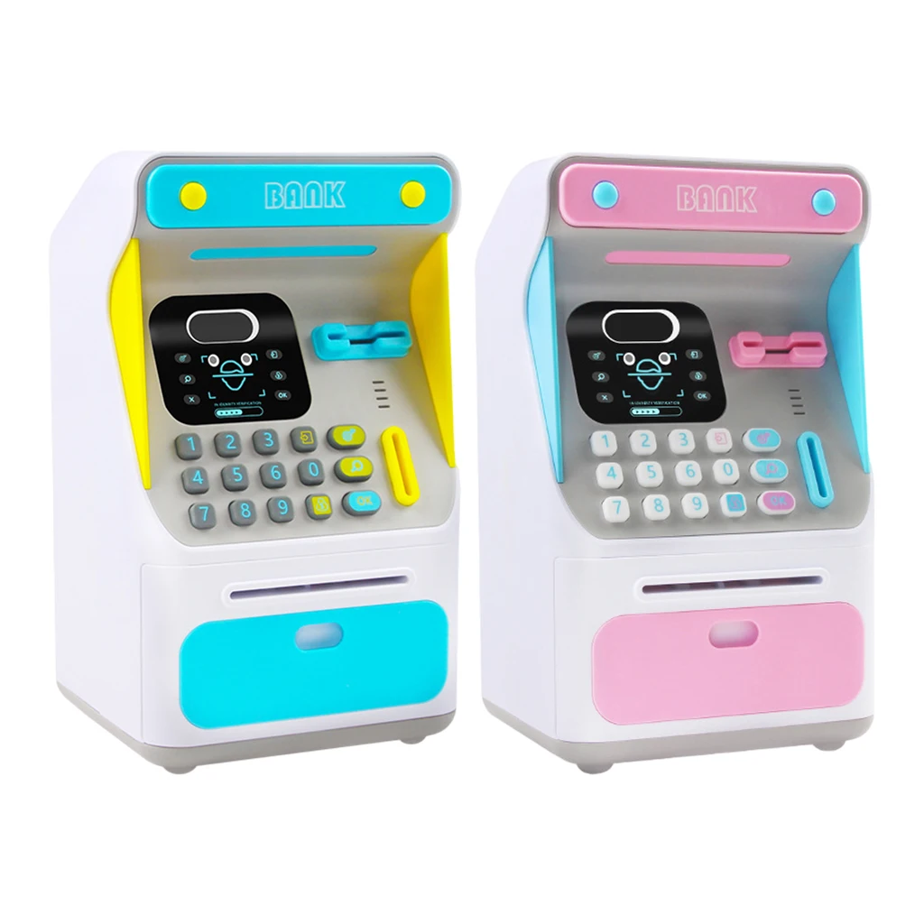 Mini ATM Saving Bank Coin Cash Bank Machine Toy Automatic Rolling Paper