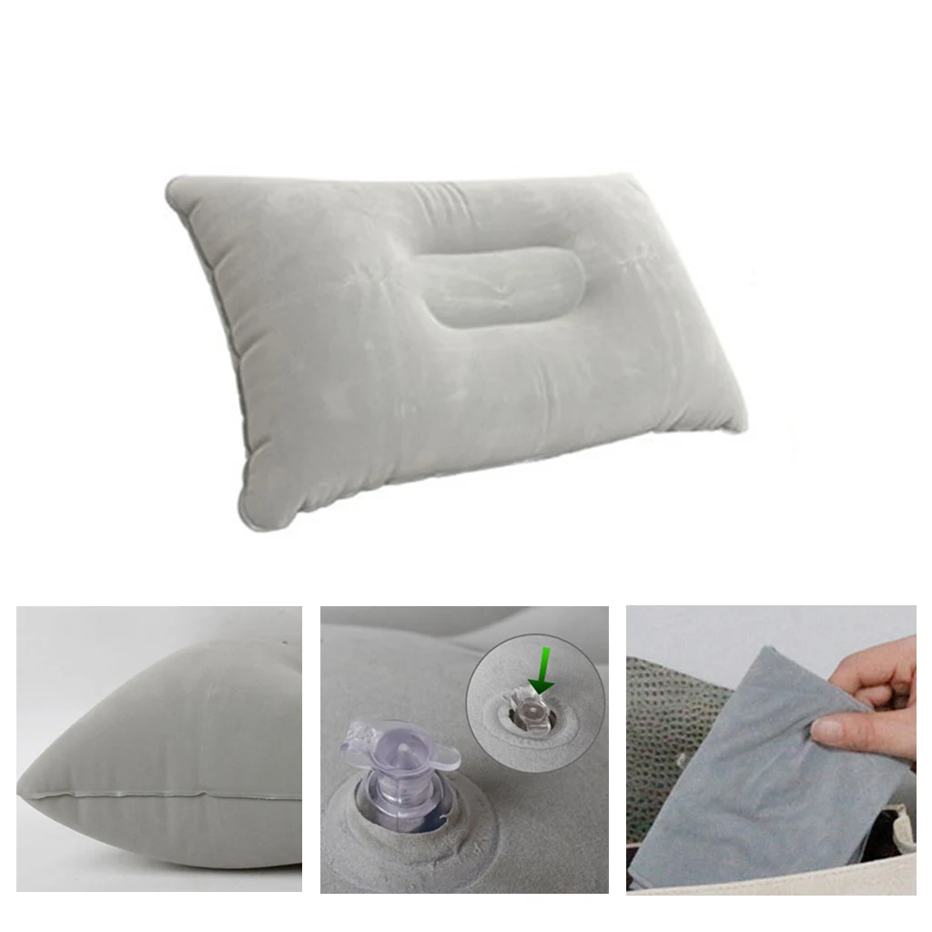 Soft Flocking Inflatable Air Pillow Protective Headrest Car  Travel Pillow