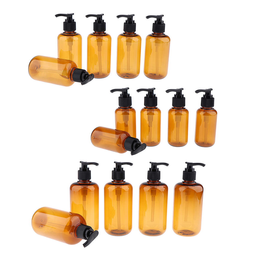 Empty Pump Bottle, Brown Liquid Conditioner Containers for Shampoo or Lotions,