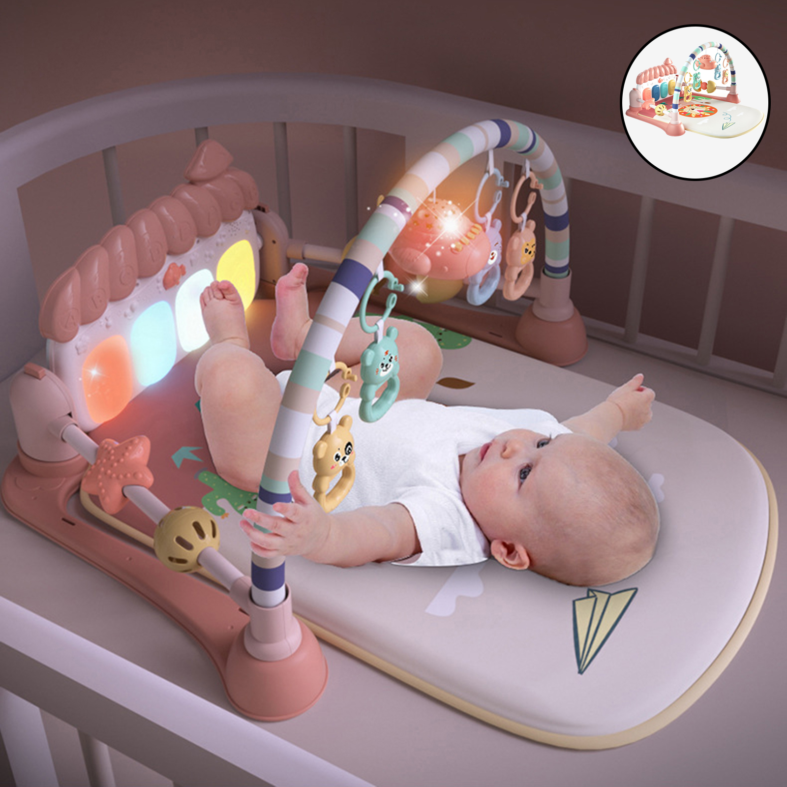 Baby Play Music Mat Carpet Toys Kid Crawling Play Mat Game Develop Mat with Piano Keyboard Infant Rug Early Education Rack Toy