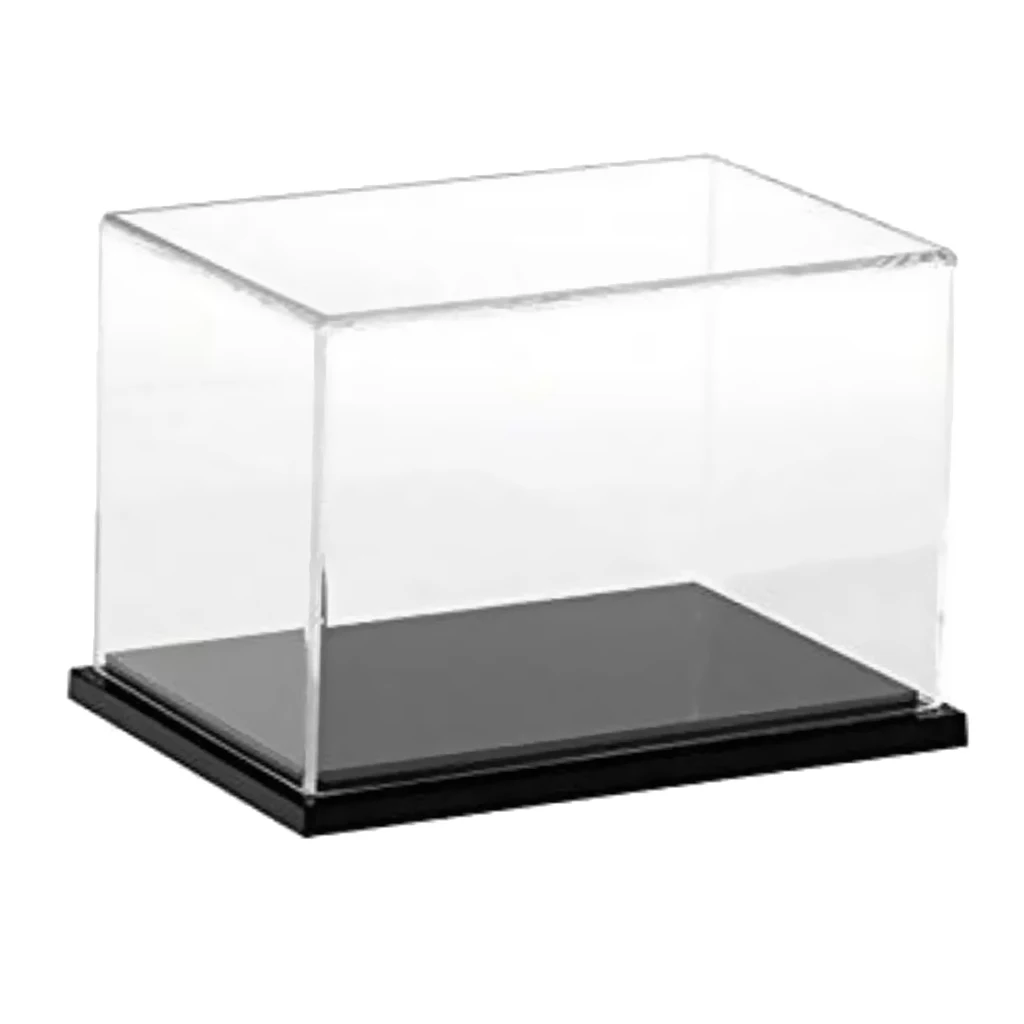 Acrylic Display Case / Box Black Dustproof Base 8x4x4inches Assembly
