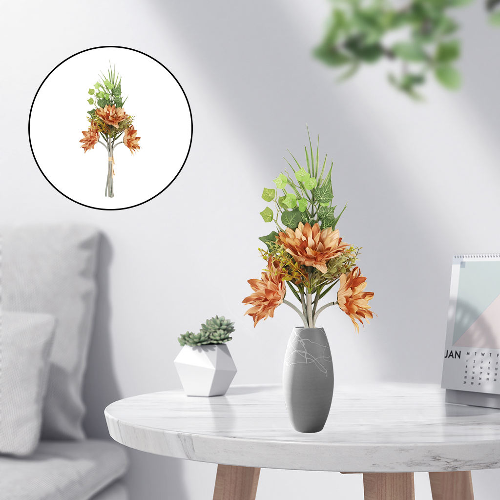 Artificial Silk Sunflowers Bouquets Lifelike Decor Floral Fake Bridesmaid Bouquet for Outside Party Wedding Anniversary Hotel