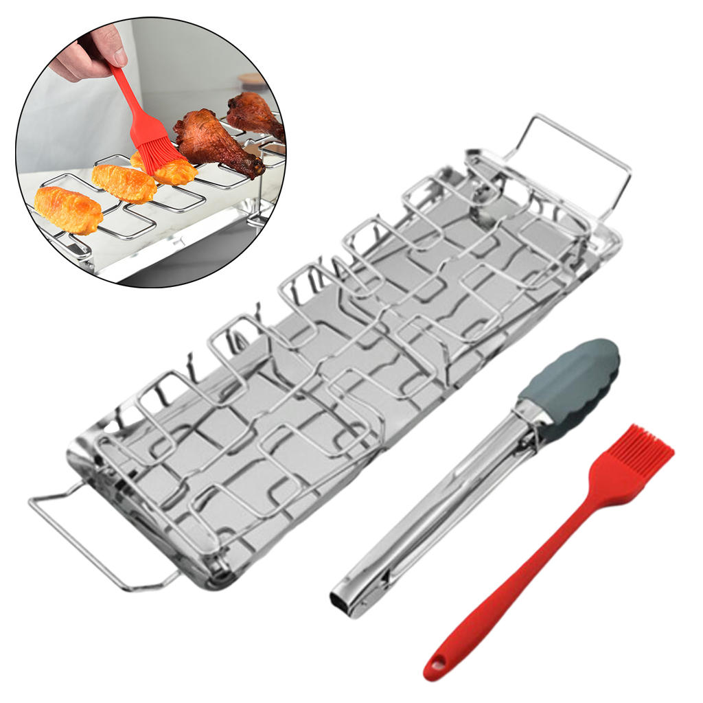 Chicken Drumsticks Rack Stainless Steel Dishwasher Safe Roaster Stand Grill Holder Roasting Rack for Smoker Grill or Oven Cook