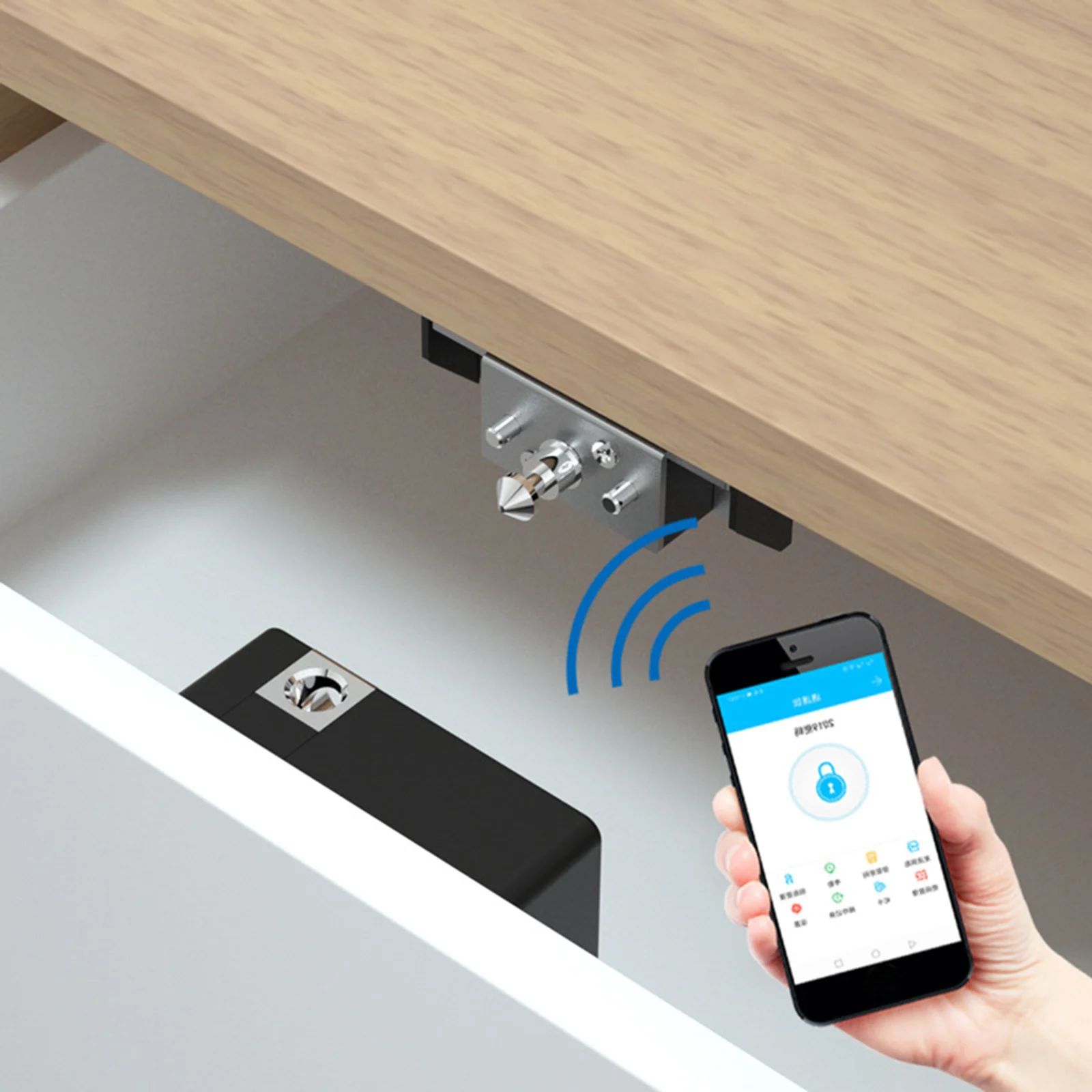 Hidden Electronic Cabinet Lock with RFID Card Privacy Lock Bluetooth NFC for Wooden Cabinet Cupboard Drawer Home Office