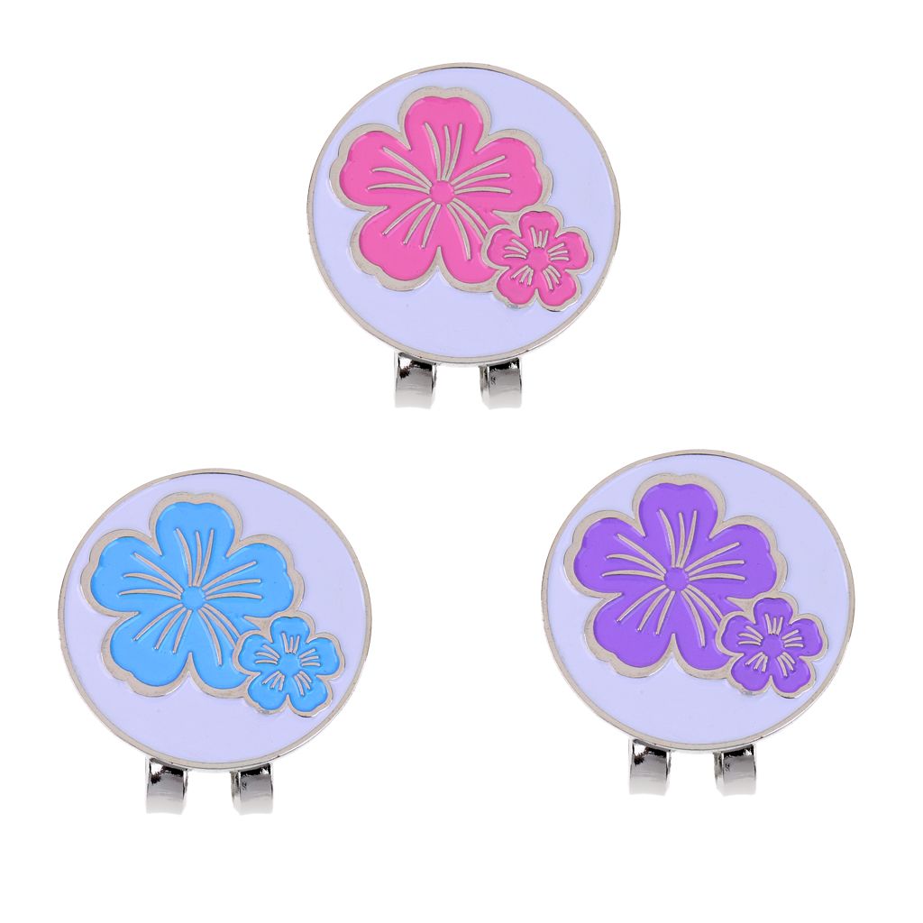 1 Piece Flower Design Golf Ball Marker Hat Clip Magnetic Durable Alloy Golf Gift Golf Accessories