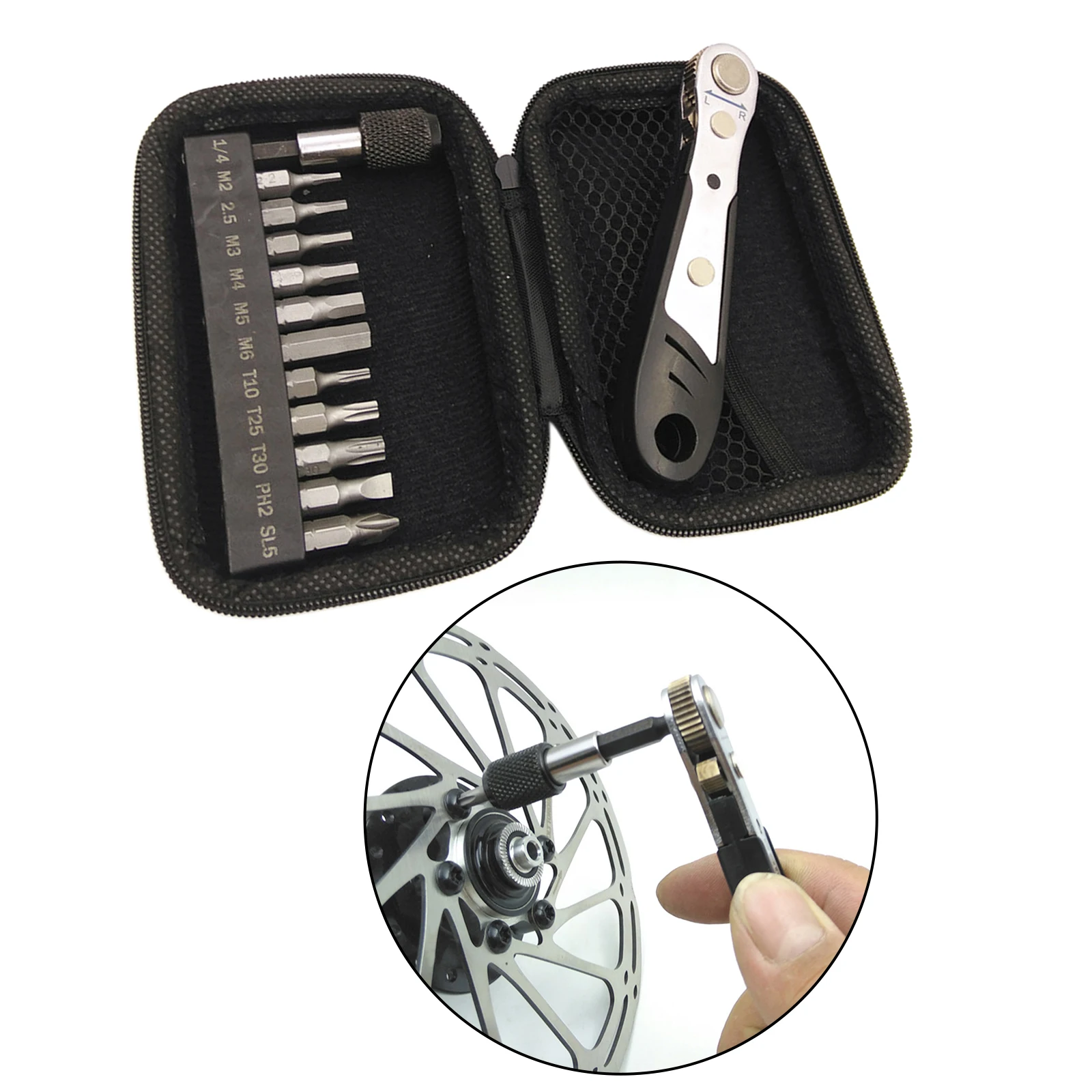 Socket Ratchet Wrench Spanner Bike Repair Tools Small Disc Sleeve Kit for