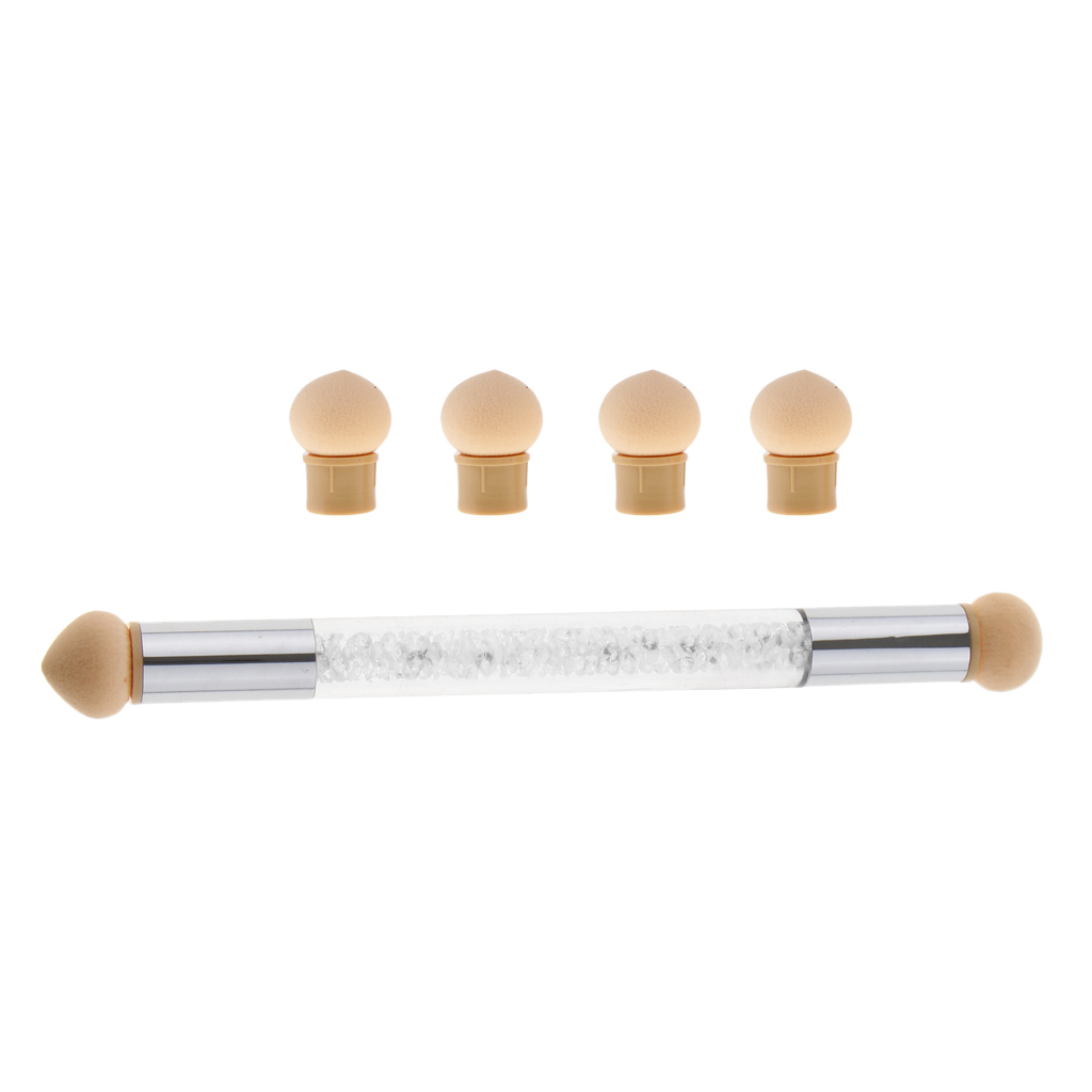 1 X Ombre Crystal Nail Art Dab Sponge Sponge Brush + 4 Sponge Nail Pen