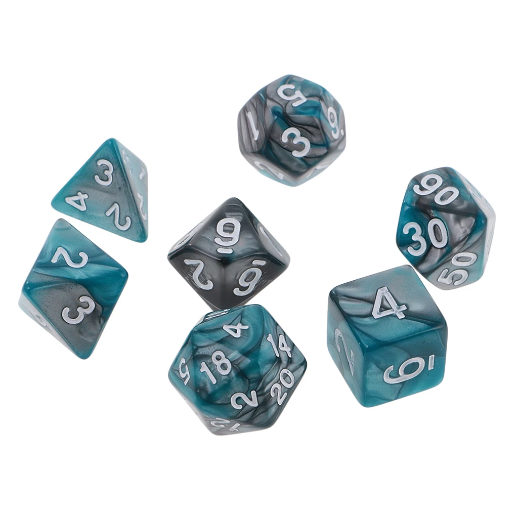 7pcs/set Double Color Polyhedral 7-die Dice fit for DND MTG RPG Supplies